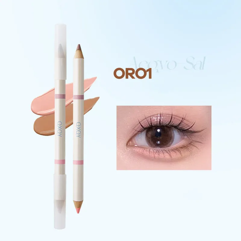 Double Tip Aegyosal Pensil Penyerlah Matte Bawah Mata Koyak Beg Pelapik Anak panah Pen Pembayang Mata Tongkat Make Up Korea Kosmetik Wanita — image 9