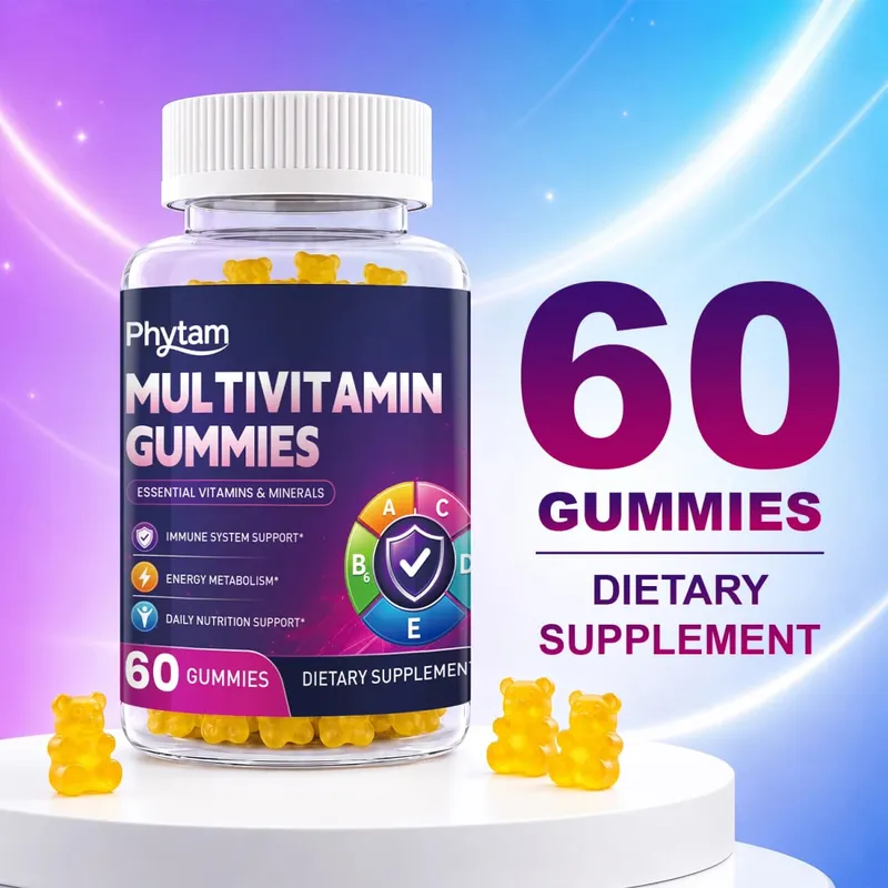 Multivitamin Dewasa Bear Gummies 14 dalam 1 Vitamin Mineral Kompleks Vitamin C Zink B D Metabolisme Tenaga Imun Sokongan Pemakanan Harian 60 Kiraan — image 2