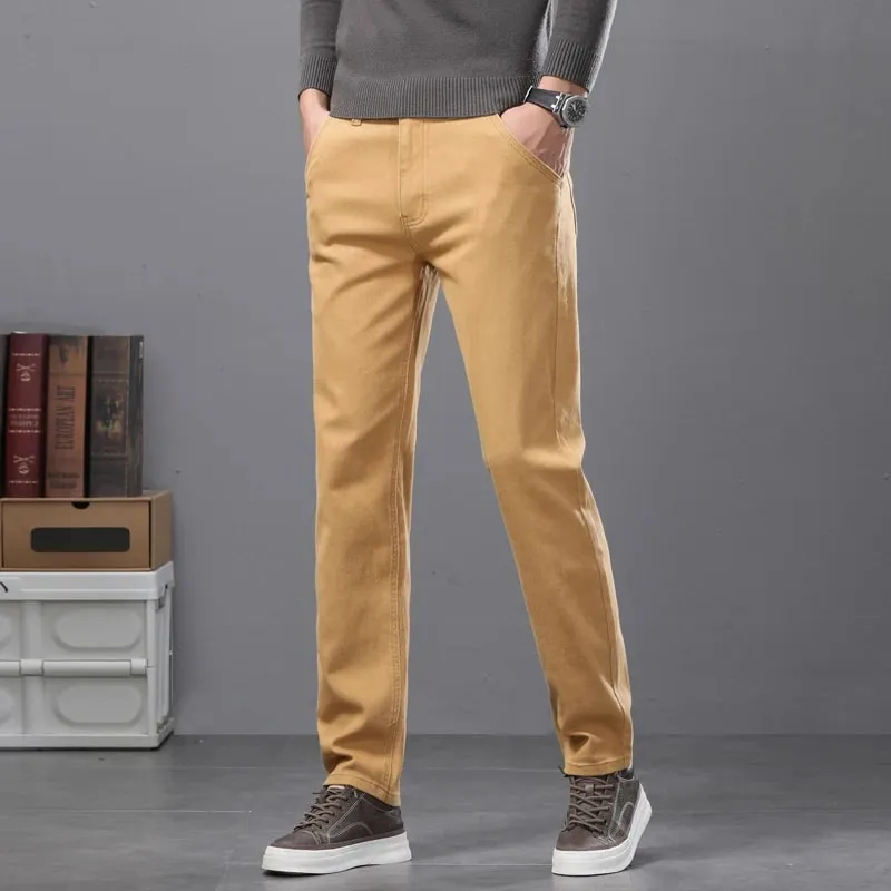 Jean en coton élastique pour hommes, pantalon droit ajusté, décontracté, doux et confortable, mode coréenne, Denim, nouvelle collection printemps 2026 — image 2