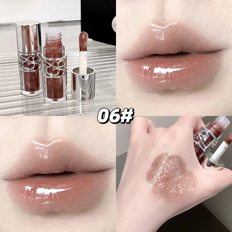 Gege Bear Specchio scintillante Smalto per labbra Luce scintillante acquosa Lucidalabbra Trucco 8 colori Idratante Idratante di lunga durata — image 10