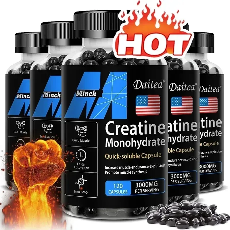 Daitea Creatine Monohydrate 3000 Mg - Strength Muscle Performance Supplement for Men and Women Non-GMO and Gluten-Free