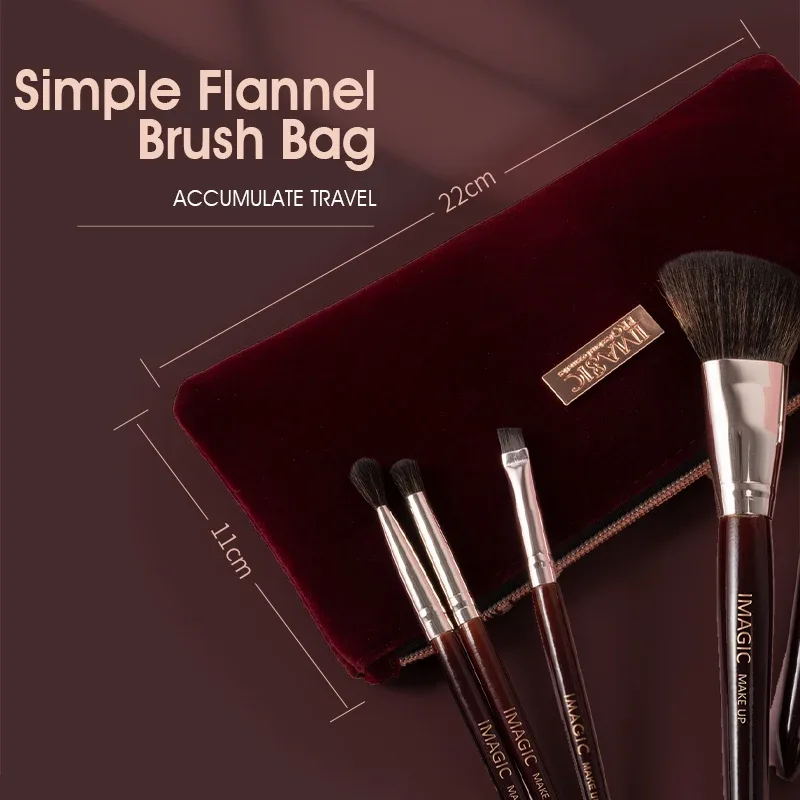 12 Buah/Kit Set Kuas Rias Eyeshadow Bedak Blush Stabilo Rambut Sintetis Alami Alat Kecantikan Kosmetik Profesional — image 4
