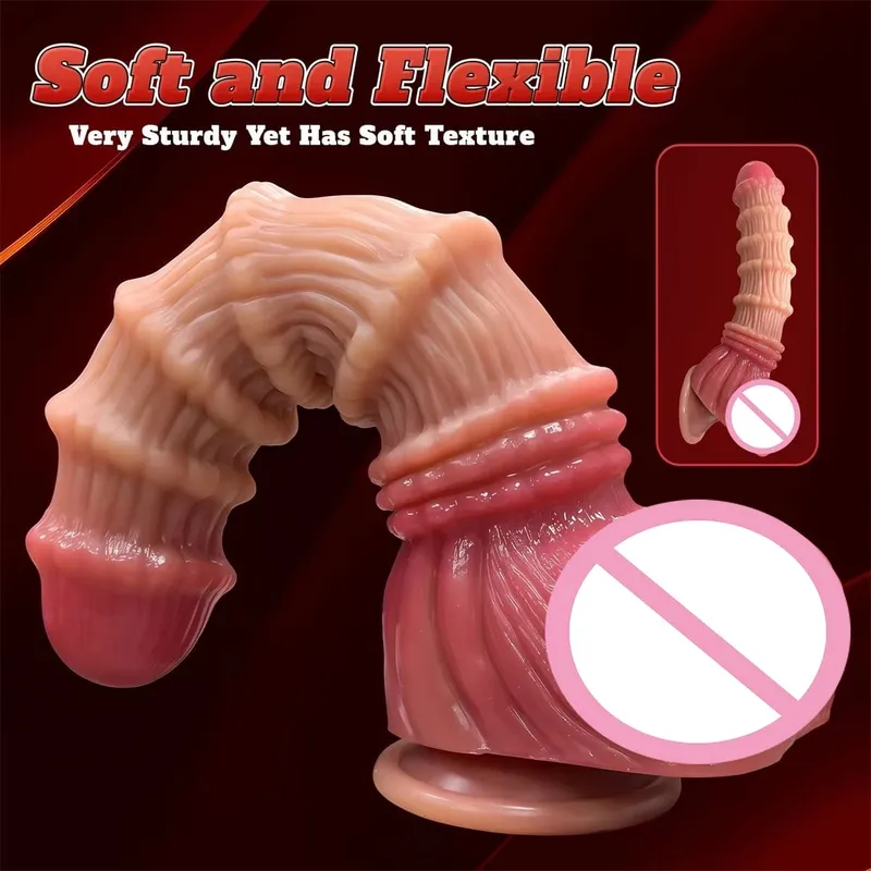 Knotendildo Silikon Penis G-Punkt Stimulation Monsterdildo Analplug für Frauen Drachendildos Prostatamassagegerät Weibliches Sexspielzeug — image 2