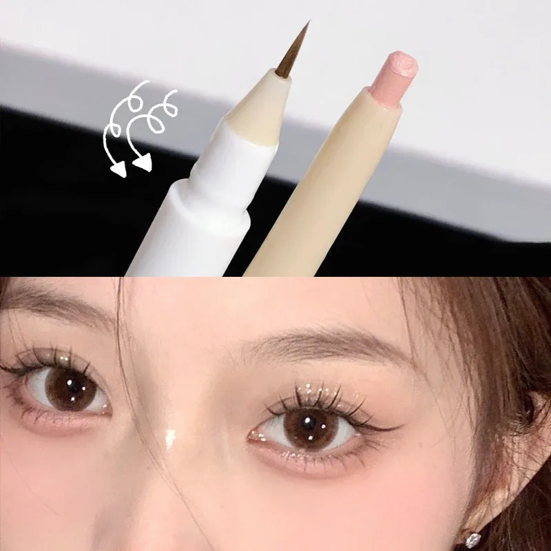 Stylo d'ombre à paupières liquide 2 en 1, crayon à paupières Ultra scintillant, maquillage coréen durable pour les yeux, stylo Gel à pigments à haute brillance, ver à soie — image 9