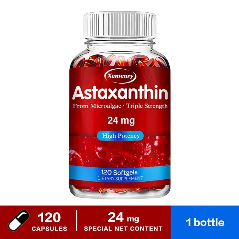 Astaxantina 24 mg - Promuove la salute cardiovascolare e accelera il metabolismo favorendo la salute delle articolazioni oculari e della pelle