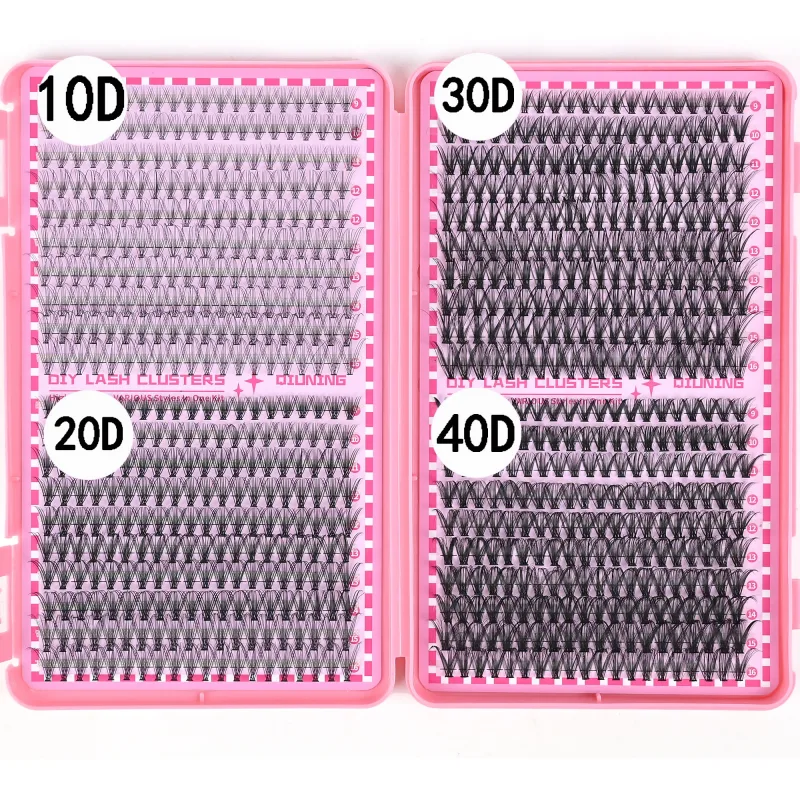 800PCS Kit Sambungan Bulu Mata Kluster DIY Kit Sambungan Bulu Mata Kit Bulu Mata dengan Ikatan Bulu Mata dan Pinset Bulu Mata Kedap