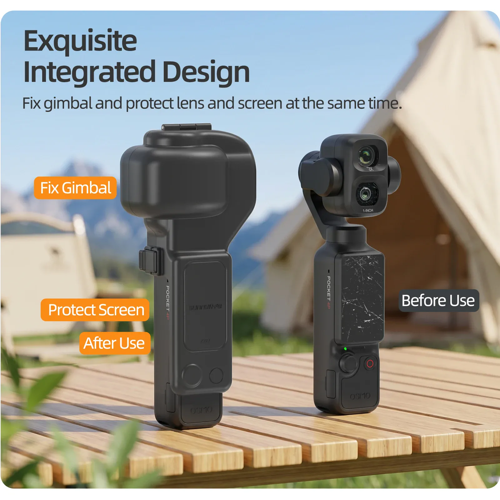 Pocket 4P Gimbal Lens Screen All In One Protector Cover Anti Fall Flip Design Hard Shell Case for DJI Osmo Pocket 4P Accessories — image 2