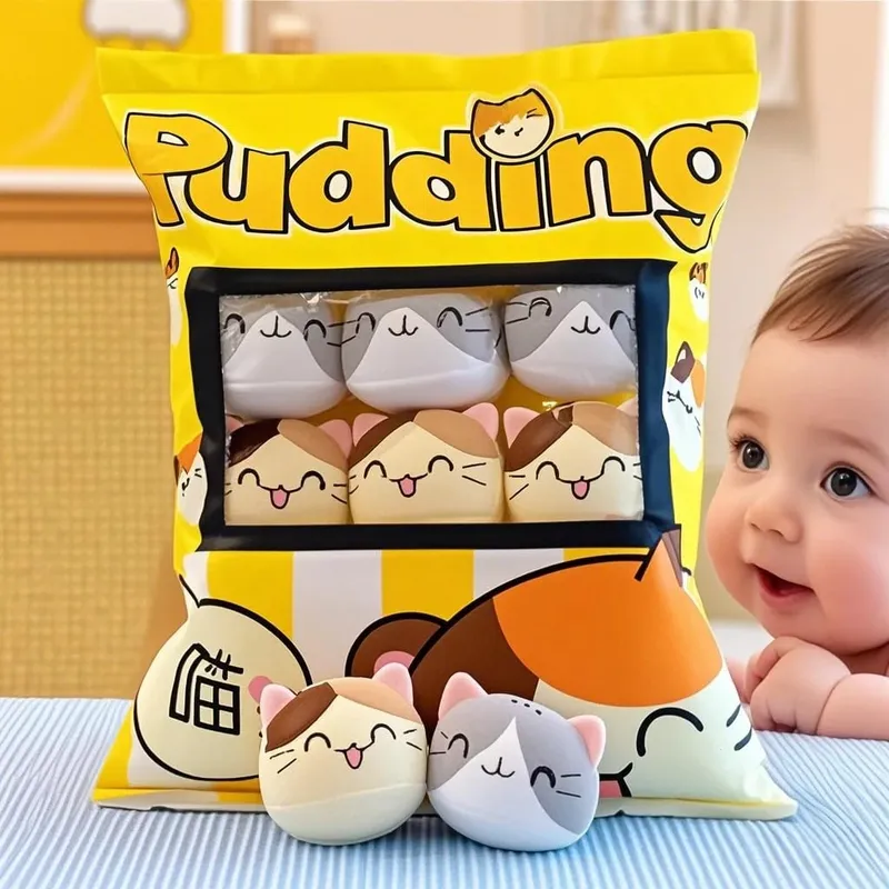 Mèo Thỏ Ăn Nhẹ Gối Pudding Trang Trí Nhồi Bông Mini Hình Thú Mèo Búp Bê Bánh Sang Trọng Đồ Chơi Kawaii Gối Sang Trọng Quà Tặng — image 2