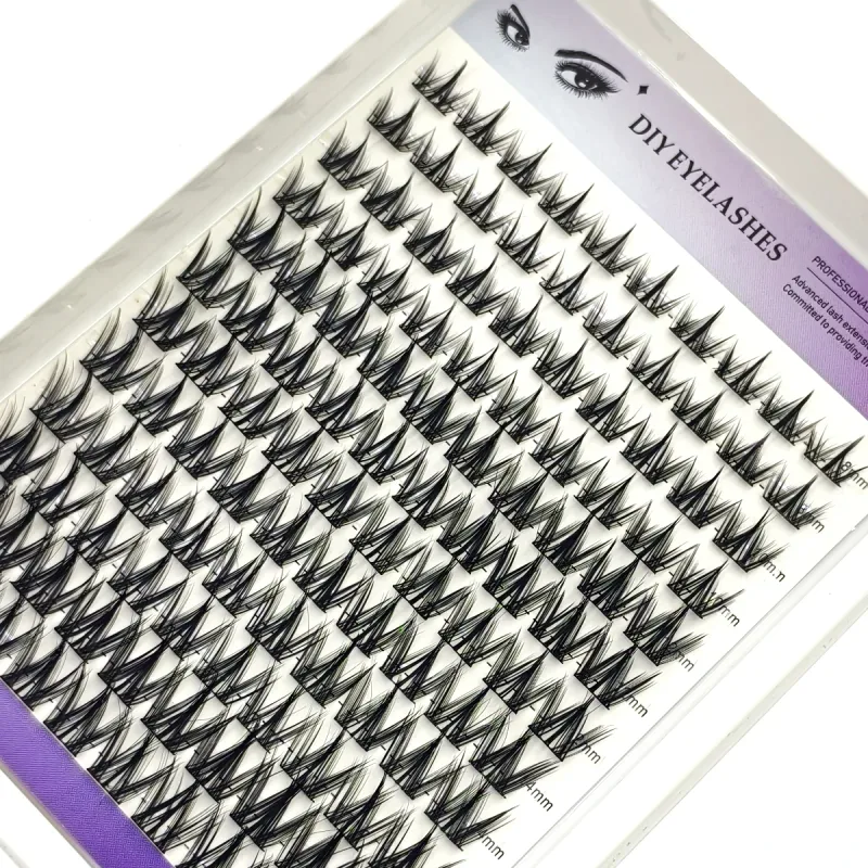 12 file Fai Da Te Cluster Ciglia 8-16mm Cat Eye Lashes Fascia Invisibile Premium Visone Manga Lash Cluster Stile Naturale Cils Finti — image 4