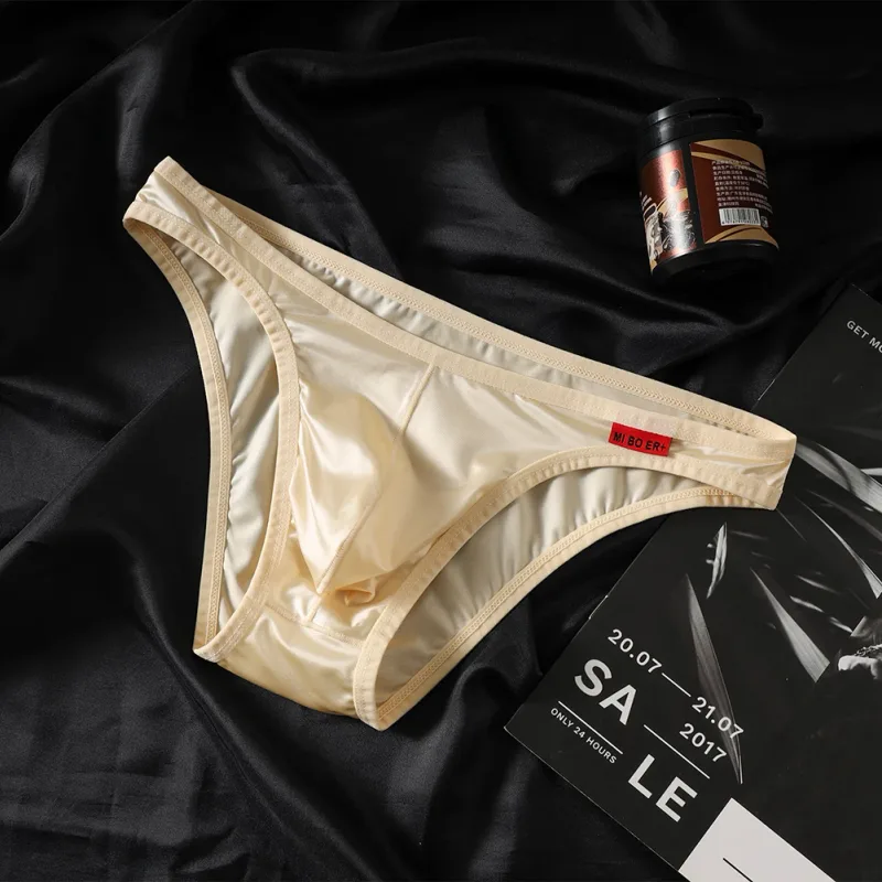 Männer Satin-wie Bikini Eis Seide Stretch Kurze Beutel Dessous Atmungsaktive Höschen Nahtlose Unterwäsche Unterhosen Japanische Tangas — image 10