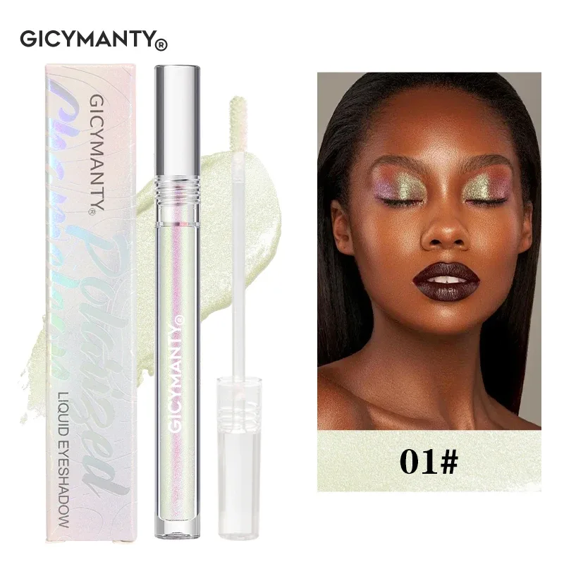 Sombra líquida camaleão polarizada, brilho brilhante, longa duração, à prova d'água, multiuso, destaque para os olhos, blush, maquiagem
