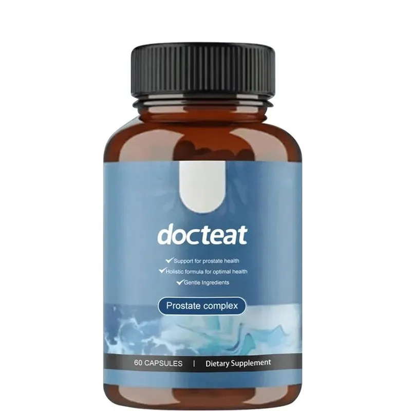Docteat 전립선 복합 캡슐은 Herbal Saw Palmetto와 Pygeum 60 캡슐로 전립선 건강과 소변 흐름을 지원합니다.