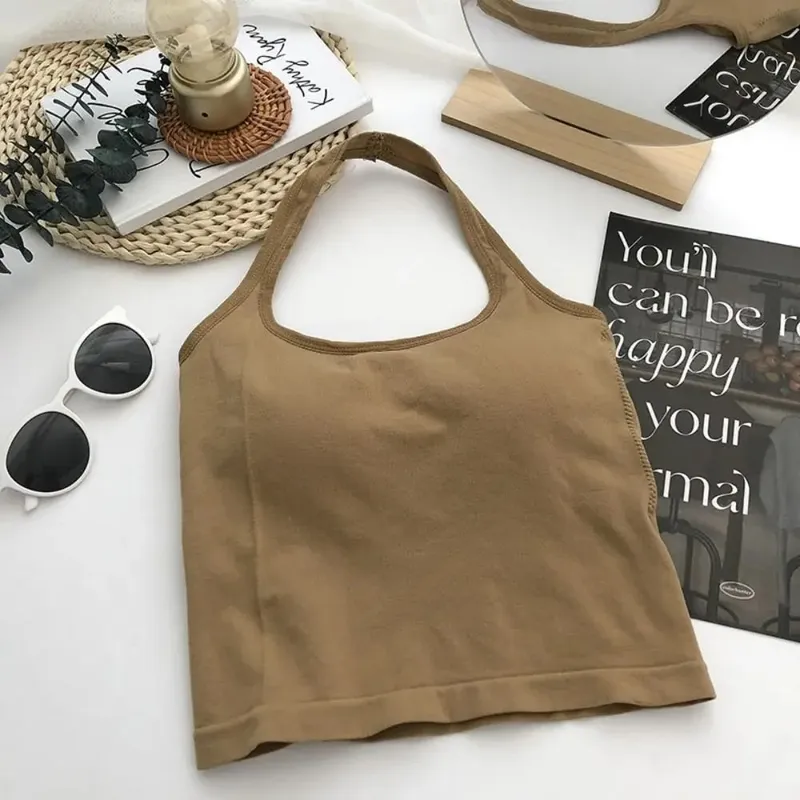 New Polyamide Halter Tank Top Hanging Neck Vest Sleeveless Top Strap Sleeveless Sleeveless Halter Top Women — image 11