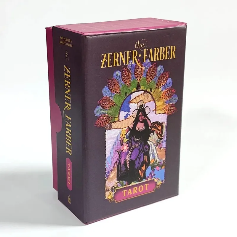 Dvojitý reliéf Zerner-Farber Tarot Deck 10,5*6cm 78 ks Koláž Art Tarotové karty Nástroj pro duchovní věštění v pevné krabičce