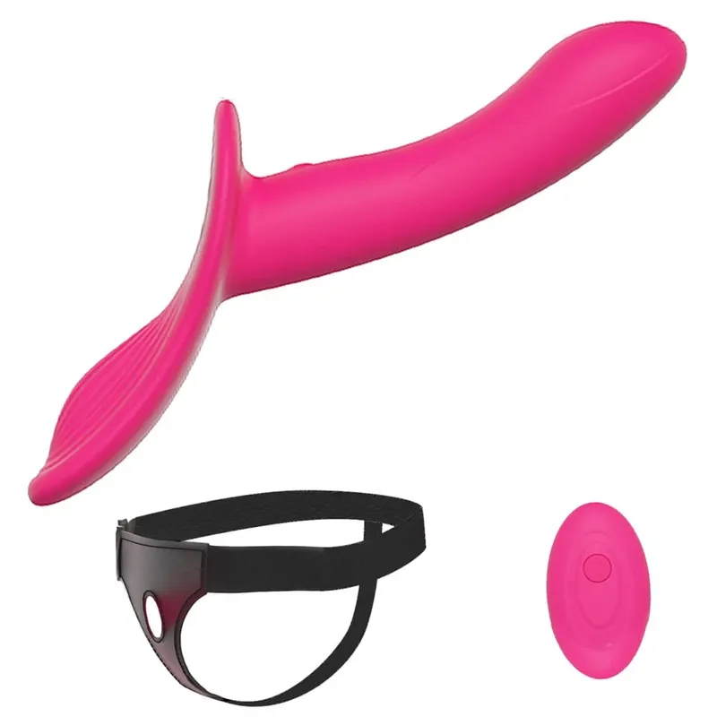 สายรัด Dildo Vibrator ช่องคลอด Masturbatoion Clitoris Stimulator สวมใส่คู่ 10 การสั่นสะเทือนเพศของเล่นสำหรับคู่เลสเบี้ยน