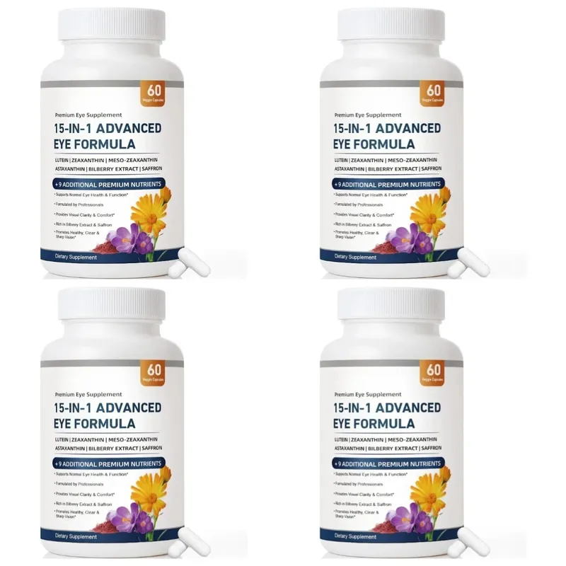 15-in-1 Advanced Eye Formula Lutein Zeaxanthin Bilberry Extract Vitamin C & E รองรับสุขภาพตา 60 แคปซูล Veggie สำหรับผู้ใหญ่ — image 9