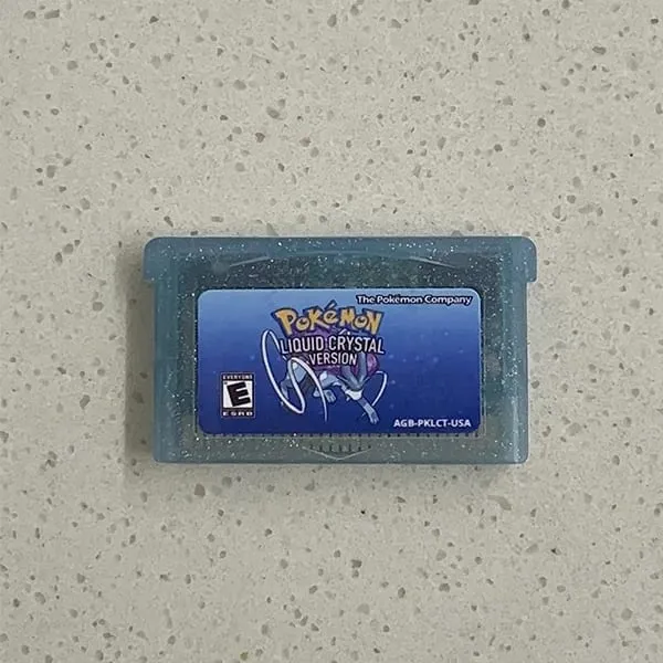 Kartrij Permainan GBA Kad Konsol Permainan Video 32 Bit Pokemon Cecair Kristal Berkualiti Tinggi Shell Versi USA untuk GBA/NDS