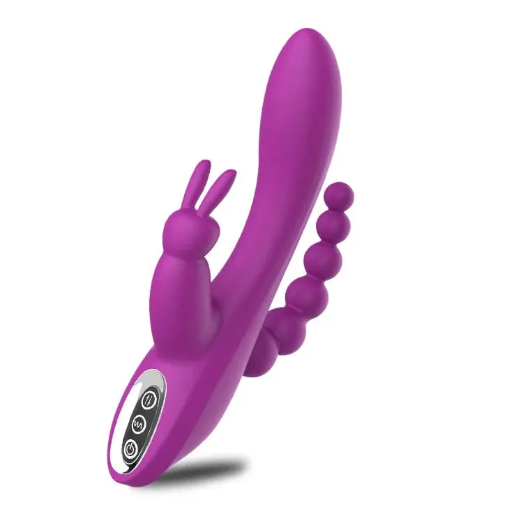 12 모드 G 스팟 토끼 진동기 Clitoral Stimulator 항문 트리플 커브 마사지 항문 구슬 여성 커플 딜도를위한 섹스 토이