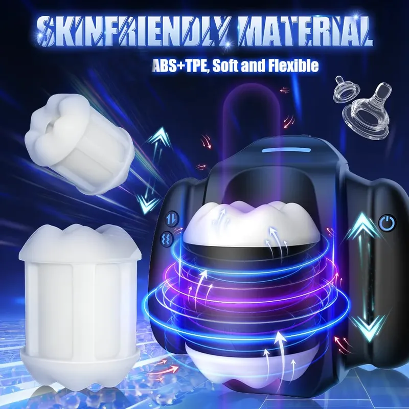 Automatisk teleskopisk vibrerande hanehandtag Masturbator Cup Penile Stimulator Vaginal Pocket Pussy Vuxen Sex Machine för män — image 4