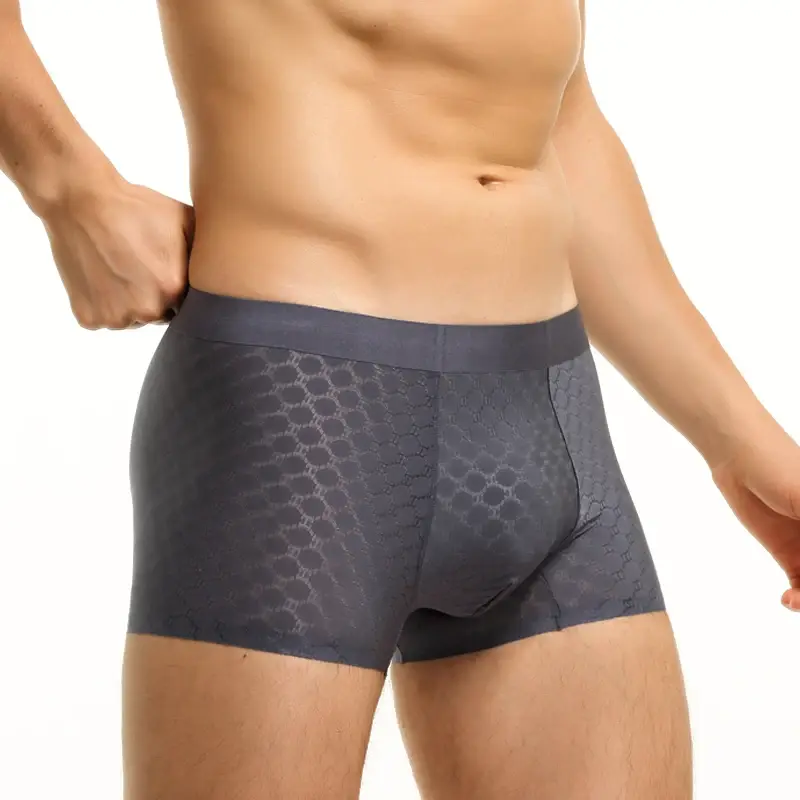 Ice Silk Underwear Men's Boxer Briefs Summer Thin Breathable Boxer Briefs Seamless Boxer Briefs Boys Shorts — image 4