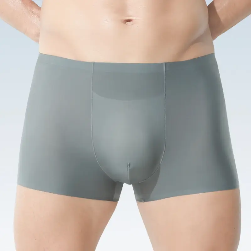 Men's Underwear Men's Wholesale Ice Silk Seamless Boxer Briefs Antibacterial Breathable Sports Summer Thin Comfort Boxer Bri — image 2