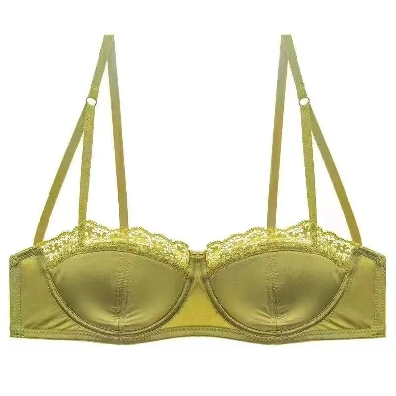 เซ็กซี่ภาษาฝรั่งเศสคำครึ่งถ้วยที่มองไม่เห็น Bra ชุด Underwire Minimizer Push Up ชุดชั้นในชุด S-XL Comfort Breathable Anti Sag สไตล์ — image 13