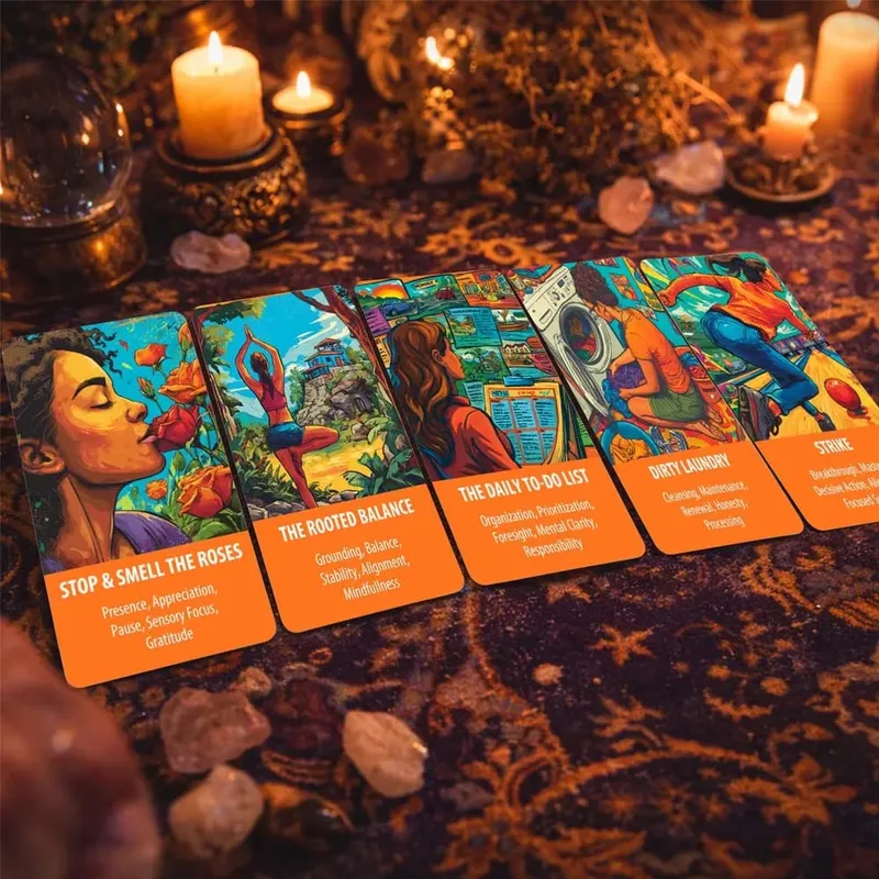 56 cartas os ritmos diários oracle deck 13x8 cm construir conexão interna compreensão mudanças de vida jogo de cartas visão espiritual — image 4