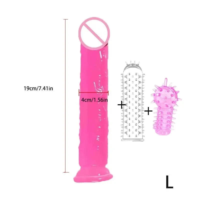 Godemiché rose doux et réaliste avec ventouse, gros pénis en Silicone, jouets sexuels anaux pour adultes, bouchons Dilldo pour femmes lesbiennes