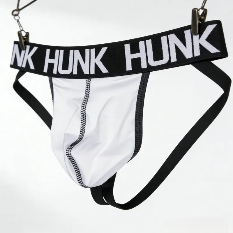 Męskie HUNK sportowe Jockstrap Performance Jock stringi odprowadzające wilgoć oddychająca bielizna treningowa z niskim stanem stringi bez pleców — image 3
