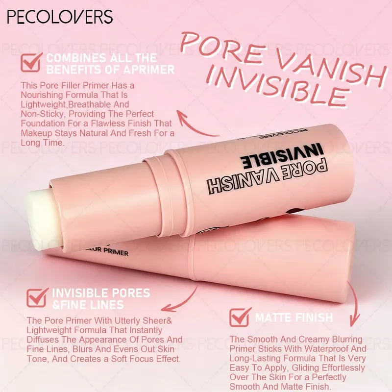 10 stk alt-i-én base makeup kit pore minimerende primer stick mat setting pulver og 8 stk professionel makeup børster sæt — image 6