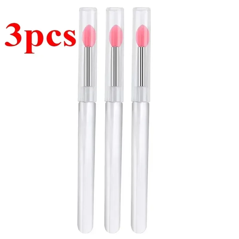 3/5/10PCS Wiederverwendbare Lippen Pinsel Silikon Lippen Maske Applikator Transparent Lippenstift Werkzeug Für Lip Gloss Lidschatten pinsel Make-Up-Tools — image 8
