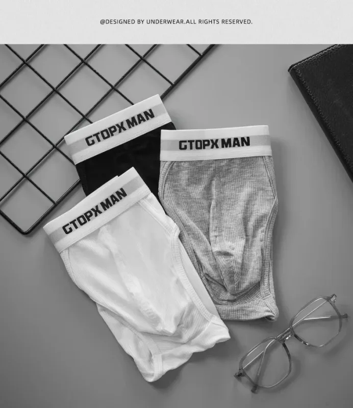 3 Pak Pakaian Dalam Pria Satu Lapis Musim Panas Celana Dalam Bertingkat Rendah untuk Pria Celana Dalam Elastis Nyaman Cocok Ropa Interior Hombre — image 10