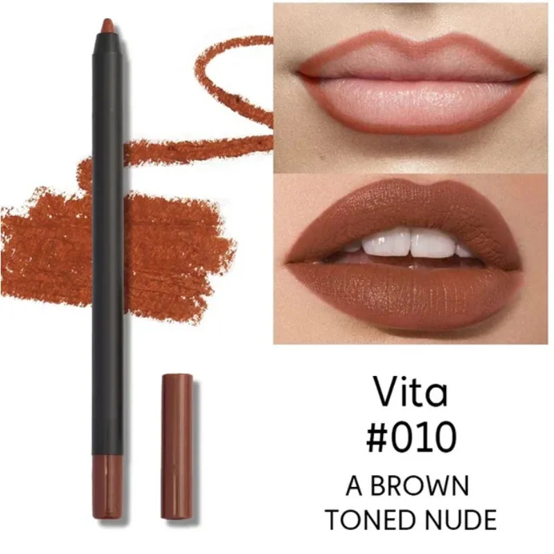 Nude Brown Lip Liner ดินสอลิปสติก Matte Smooth Waterproof Lipliner Long Lasting Non-stick Cup ลิปสติกปากกาความงามเครื่องสำอาง — image 17
