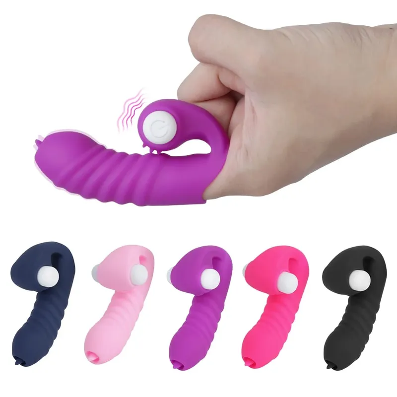 Vibrateurs à manches de doigt pour femmes, stimulateur de Clitoris, lèche vaginale, Plug Anal, masturbateur féminin, jouets sexuels érotiques pour Couples — image 1