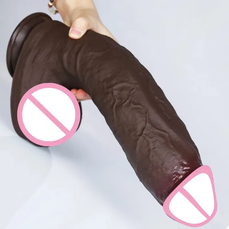 4 tamanhos realista macio grande vibrador duplo silicone ventosa pênis casais masturbação enorme galo mulher homem anal adulto brinquedo sexo — image 2