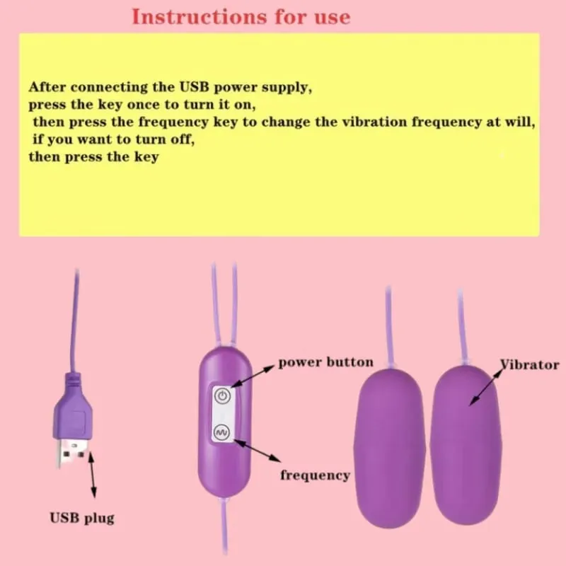 Potente stimolatore clitorideo a doppio proiettile vibrante Uovo G Spot Giocattolo sessuale impermeabile ricaricabile tramite USB per le donne — image 6