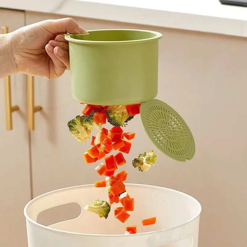 Cesta de drenagem de pia suspensa, tampa inferior destacável, filtro de lixo de cozinha, filtro de resíduos de alimentos, cesta de água de limpeza — image 3