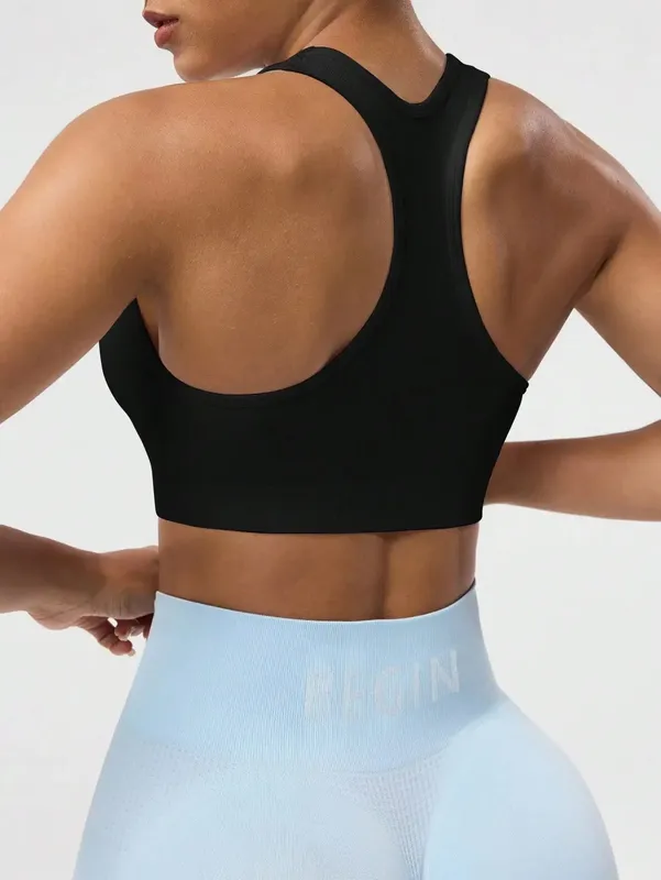 Seamless One-Piece Sports Bra with Wire-Free Support Bust Enhancement and Backless Design for Yoga and Outer Wear — image 7