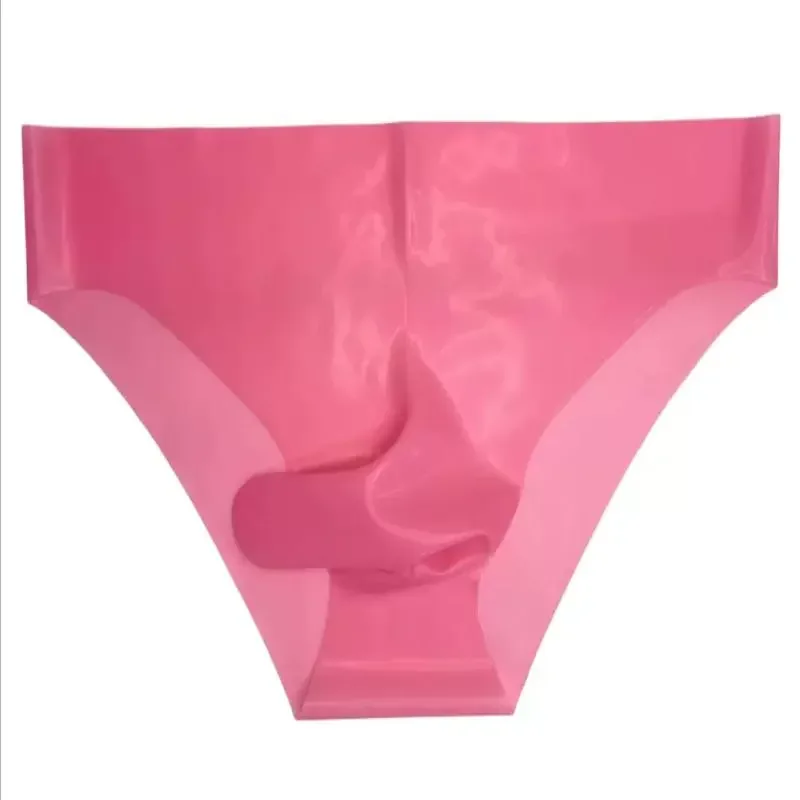 Men's Sexy Latex Underpants Seamless Sheath Briefs See-Through Sissy Couple Low Waist Panties Erotic Rubber Tight Safety Panties — image 4