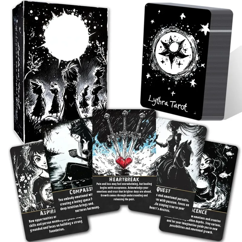 78 Lythra-Tarotkarten-Set, Tarot-Orakelkarten für Anfänger, spirituelle Werkzeuge für Intuition, emotionale Einsicht und innere Weisheit