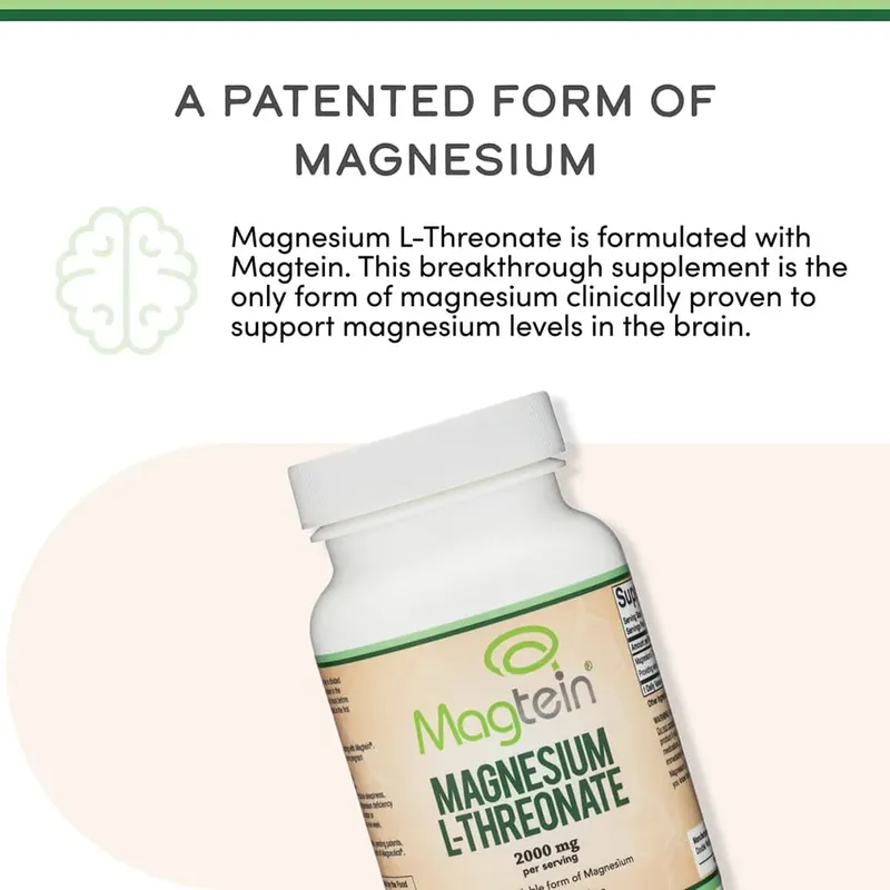 Magnesium L-Threonate Podpora spánku a kognitivních funkcí – vysoká absorpce – Nejbiodostupnější forma hořčíku – 2000 mg – 120 tobolek — image 2