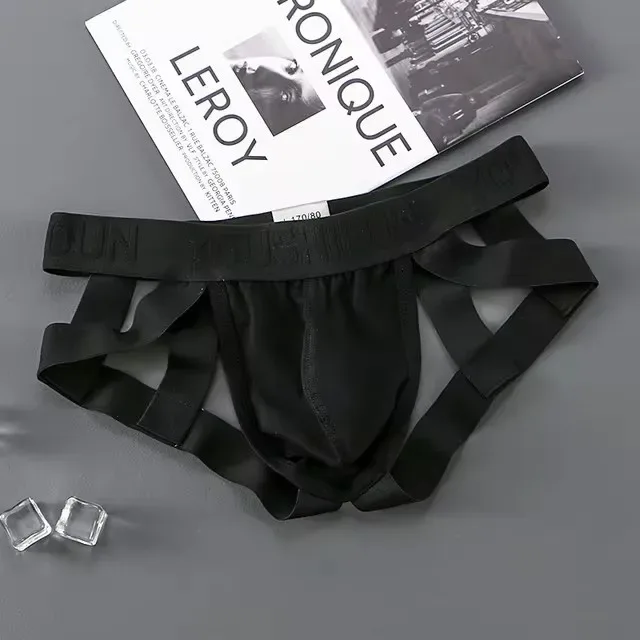 Men Sexy Underwear Jockstrap Thongs Cotton Briefs Dew Buttocks Underpants Bondage Panties Open Butt Male Lingerie G-String Thong — image 2