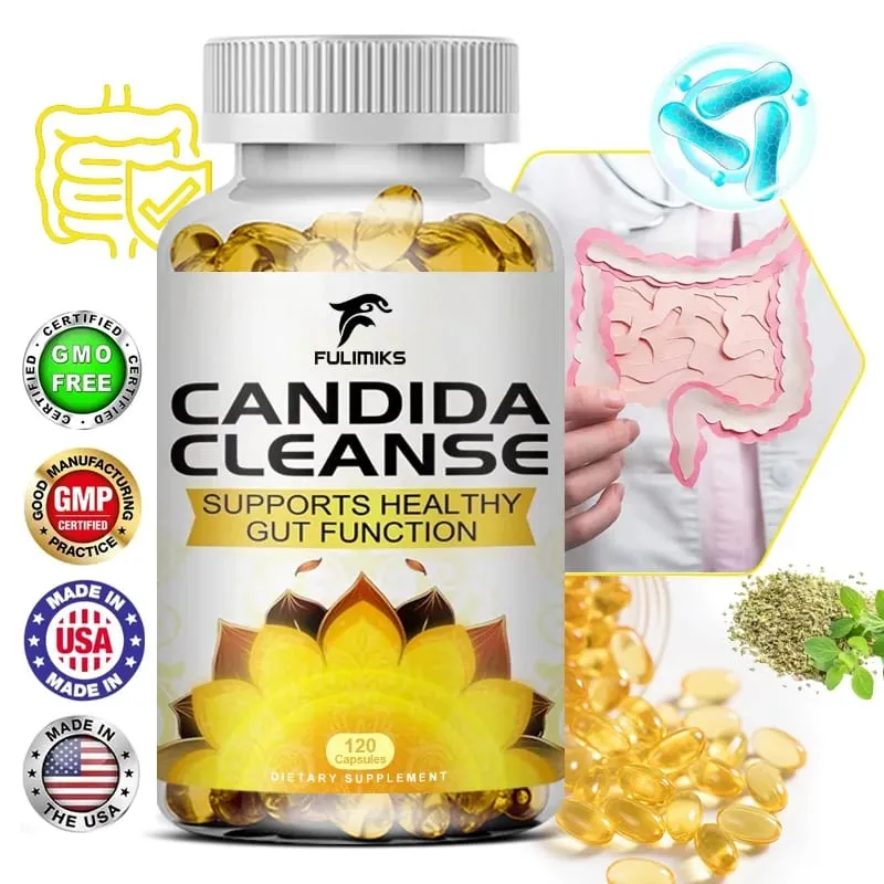 Fulimiks Candida Cleanse - Antioxidant tarmrensning og afgiftning fremmer fordøjelse og stofskifte - 120 kapsler — image 1