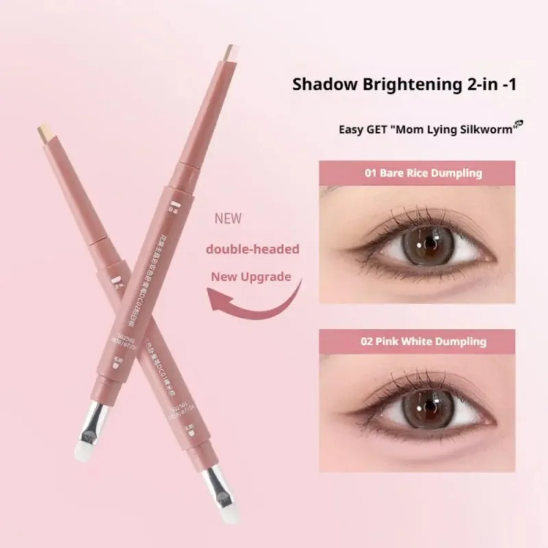 3 in 1 Double Ended Lying Silkworm Pencil Evidenziatore Pen Nude Liquid Contour Liner Eye Makeup Stick Con pennello per dettagli — image 6