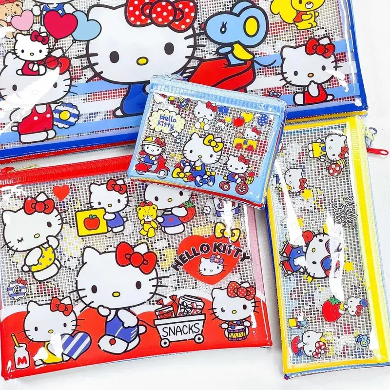 HelloKitty Cartoon Periphere Schreibwarentasche, Federmäppchen, Mehrzweck-Aufbewahrungstasche aus wasserdichtem PVC-Material, 4 Stück — image 3