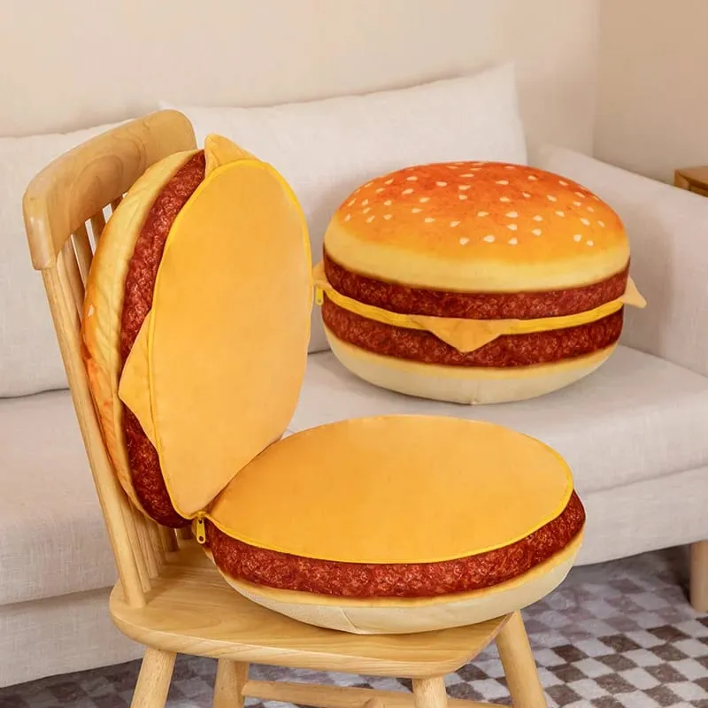 40CM Simulasi Roti Mewah Bantal Hamburger Sofa Malas Beralih Ke Bantal Kursi Boneka Makanan Mainan Lucu Dekorasi Rumah Hadiah Ulang Tahun Anak-anak