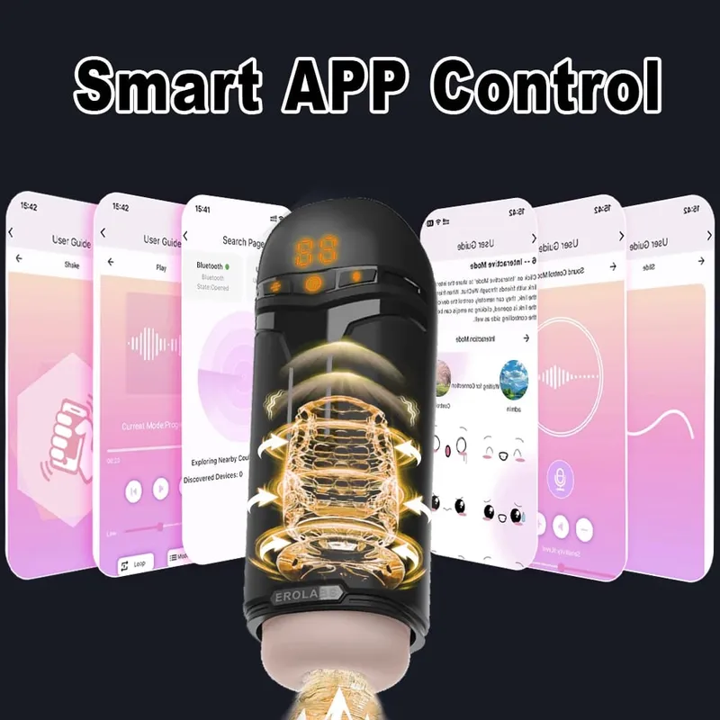 Pompa automatica per pene masturbatore maschile con succhiamento, vibrazione, spinta, giocattoli sessuali per uomini, stimolazione del pene Stroker, display a LED — image 6