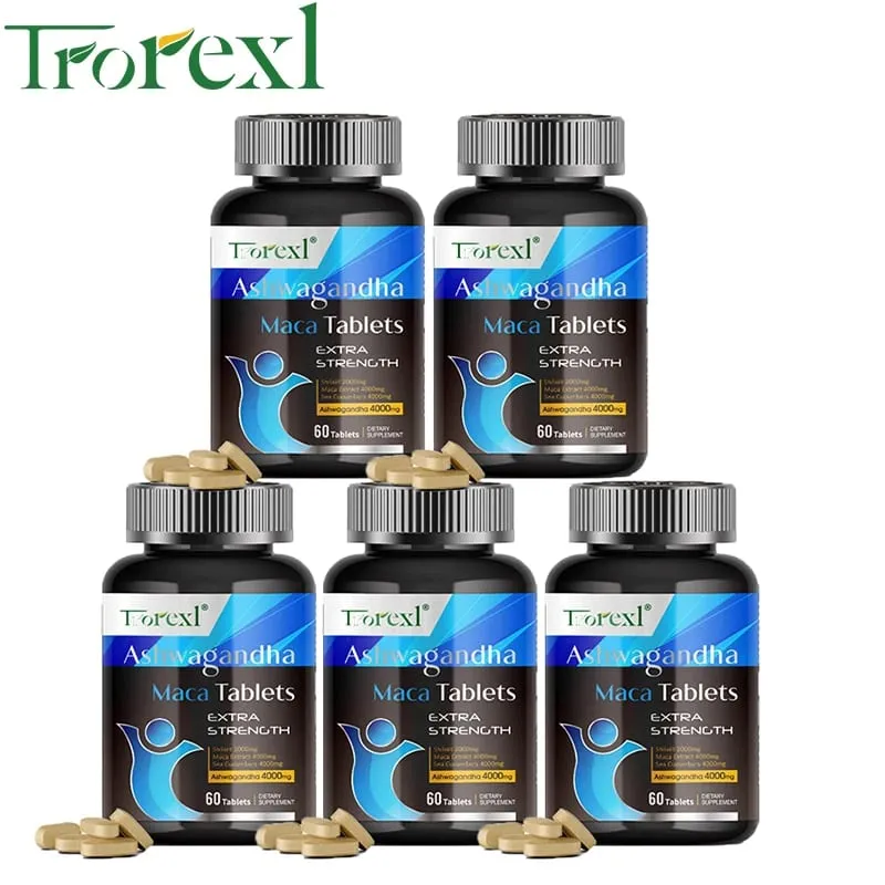 Ashwagandha & Maca Root Male Enhancing Supplement Max Strength Boost High Stamina Vitalitet for mænd