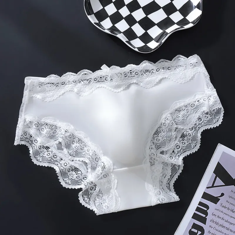 Hommes Triangle culotte dentelle garniture papillon noeud motif fleur mince Super confortable U renflement poche respirant Transparent Underwe — image 4