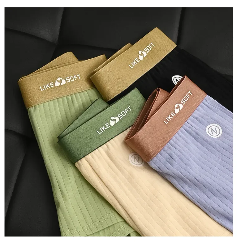 5 pezzi boxer da uomo a righe morbidi e traspiranti a vita media elastico in vita misto cotone pantaloncini intimi da uomo — image 8